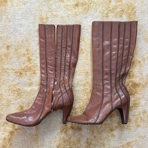Tsubo, chestnut, tall, funky dress boot. Size 39.5 or 8.5.